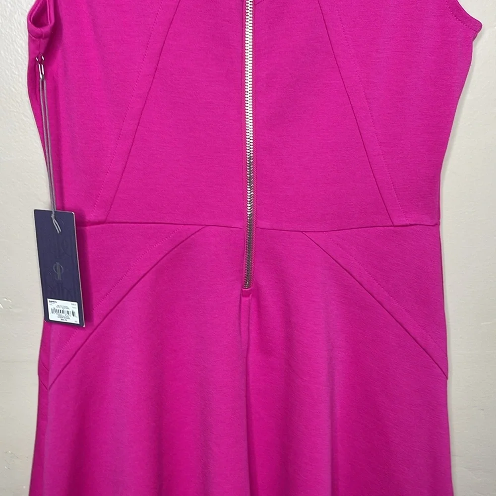 JENNIFER LOPEZ Dress Pink Ponte Knit Flattering MIDI Stretchy Sleeveless 6